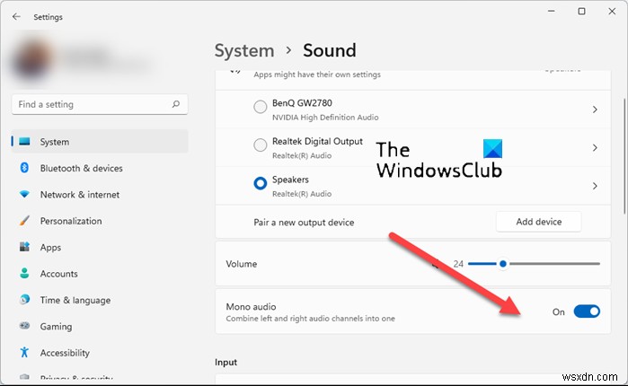 Windows 11/10でモノラルオーディオを有効にする方法【設定・レジストリ両対応】