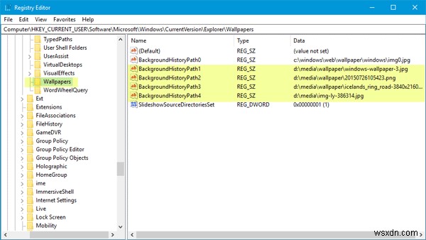 Windows 11/10で壁紙の履歴を削除する方法【レジストリ編集】