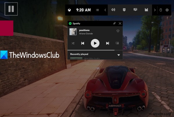 Windows 11/10のXboxゲームバーを使ってPCゲーム中にSpotifyを操作する方法