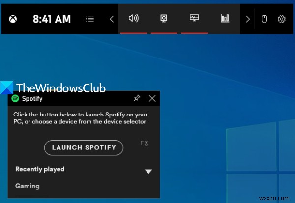 Windows 11/10のXboxゲームバーを使ってPCゲーム中にSpotifyを操作する方法