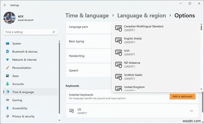 Windows 11/10でキーボードレイアウトを追加・削除する方法