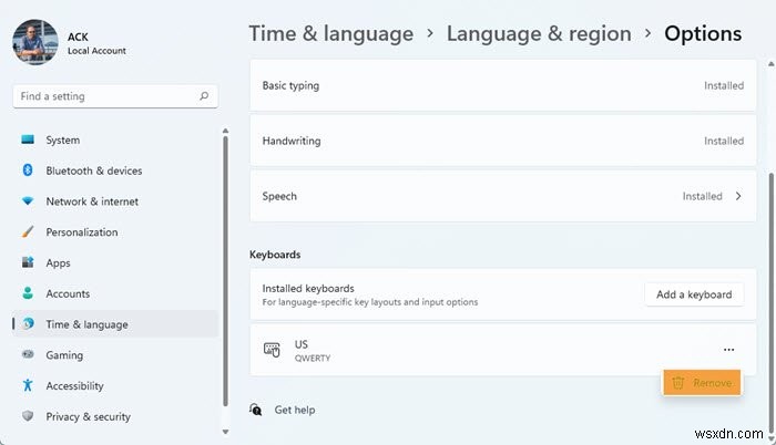 Windows 11/10でキーボードレイアウトを追加・削除する方法