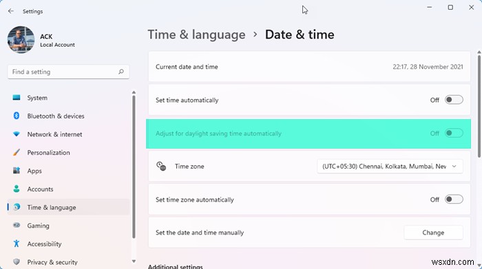 Windows 11/10で夏時間(DST)の自動調整を有効・無効にする方法