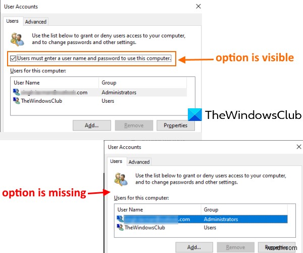 【Windows 11/10】「このコンピューターを使うには、ユーザー名とパスワードの入力が必要」オプションが消えたときの復元方法