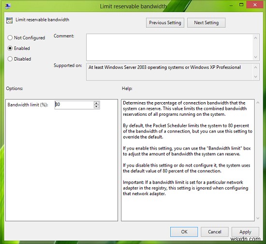 Windows 11/10の予約可能帯域幅を設定して制限する方法【gpedit/レジストリ対応】