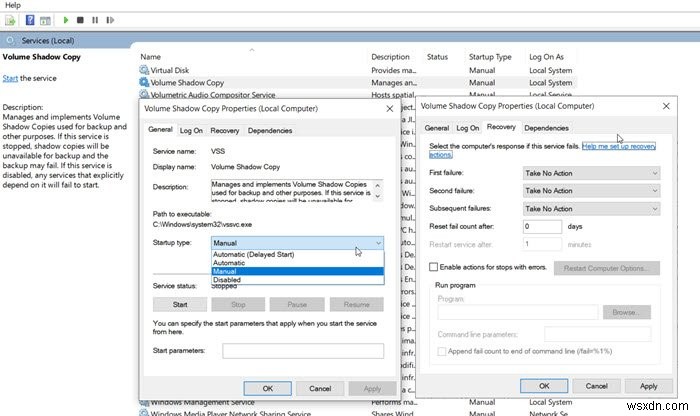 Windows 11/10でボリューム シャドウ コピー サービスエラー0x81000202・0x81000203を修正する方法