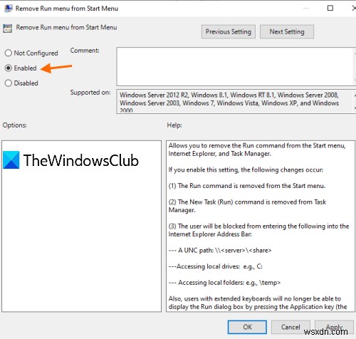 Windows 11/10で「ファイル名を指定して実行」(Win + R)ボックスを有効または無効にする方法