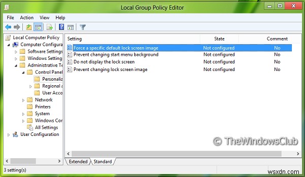 Windows 11/10でユーザーによるロック画面の変更を禁止する方法