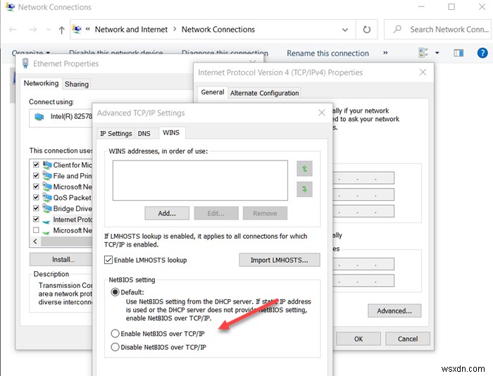 Windows 11/10でNetBIOS over TCP/IPを有効または無効にする方法