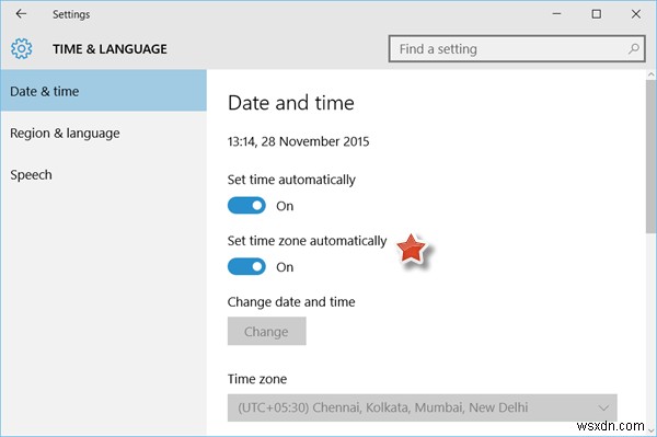 Windows 11/10でタイムゾーンを自動的に設定する方法