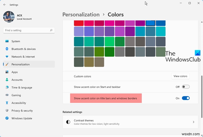 Windows 11/10で「スタート・タスクバー・アクションセンター」のアクセントカラー設定がグレー表示になる原因と対処法