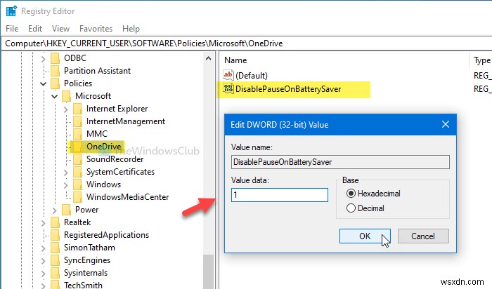 バッテリーセーバーモード有効時もOneDriveの同期を継続させる方法【Windows】