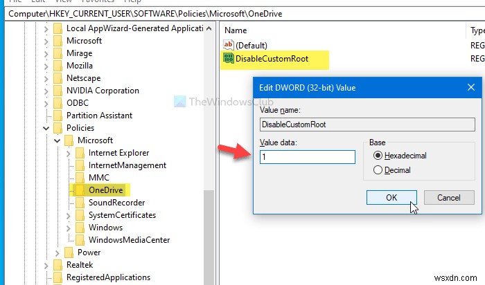 Windows 10でユーザーがOneDriveフォルダーの場所を変更できないようにする2つの方法