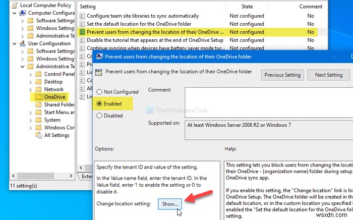 Windows 10でユーザーがOneDriveフォルダーの場所を変更できないようにする2つの方法