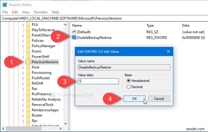 Windows 10でバックアップから以前のバージョンのファイルを復元できないようにする方法