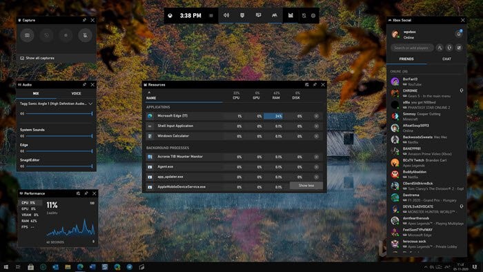 XboxゲームバーでPCゲーム中のリソース消費を確認する方法|パフォーマンスとリソースウィジェットの使い方