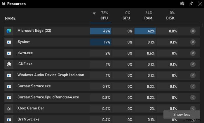 XboxゲームバーでPCゲーム中のリソース消費を確認する方法|パフォーマンスとリソースウィジェットの使い方
