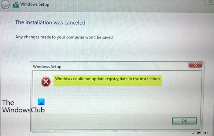 Windows 10インストール時の「レジストリデータを更新できませんでした」エラーの解決方法