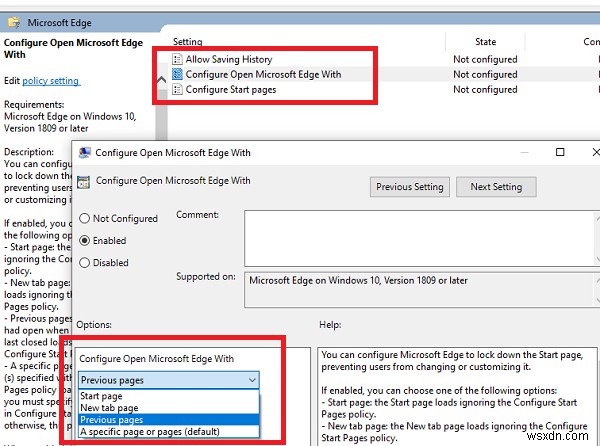 前回のタブを復元してMicrosoft Edgeを起動する方法