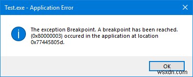 Windowsで発生する例外ブレークポイントエラー0x80000003の原因と対処法