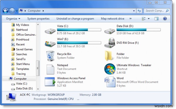 Windows 10の「PC」フォルダーにファイル・フォルダー・プログラムを表示する方法