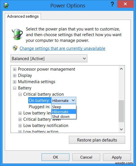 Windows 11/10で低バッテリーレベル・クリティカルレベルのアクションを変更する方法