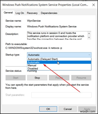Windowsプッシュ通知ユーザーサービスが動作しなくなったときの対処法