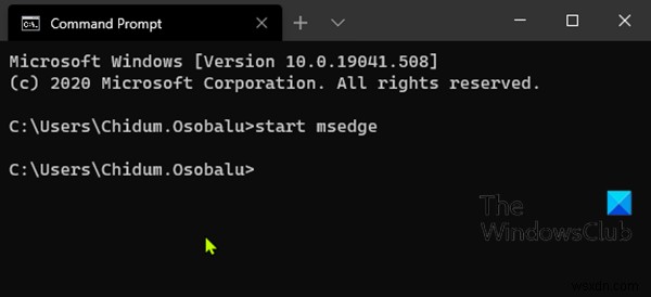 Windows 10でコマンドプロンプトを使ってEdgeブラウザを開く方法