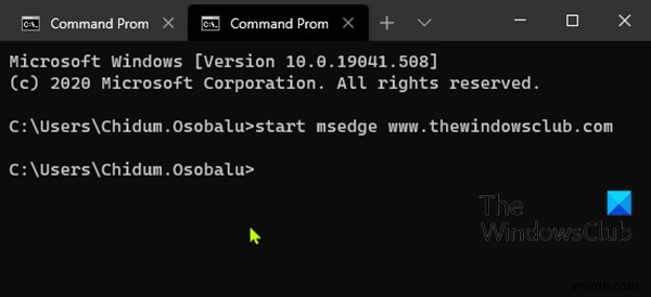 Windows 10でコマンドプロンプトを使ってEdgeブラウザを開く方法