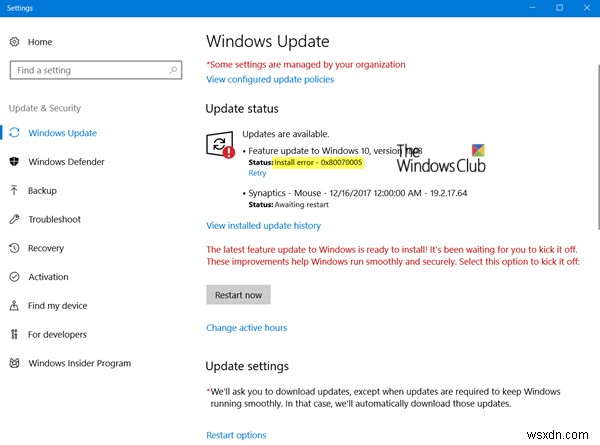 Windows Updateエラー0x80070005(アクセス拒否)の原因と6つの解決策