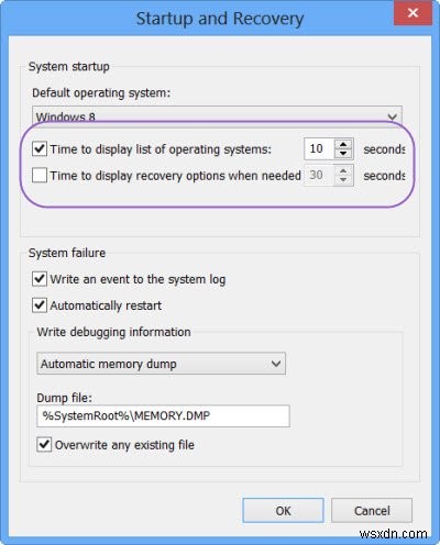 Windows 10でOS一覧と回復オプションの表示時間を変更する方法
