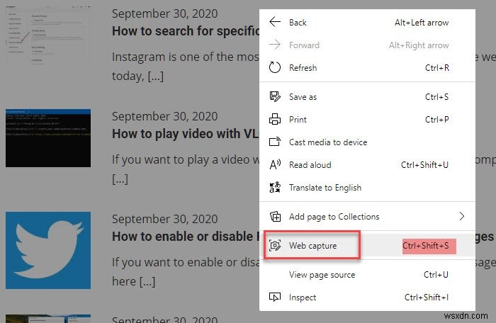 Windows 10のMicrosoft Edgeで「Webキャプチャ」を使ってスクリーンショットを撮る方法