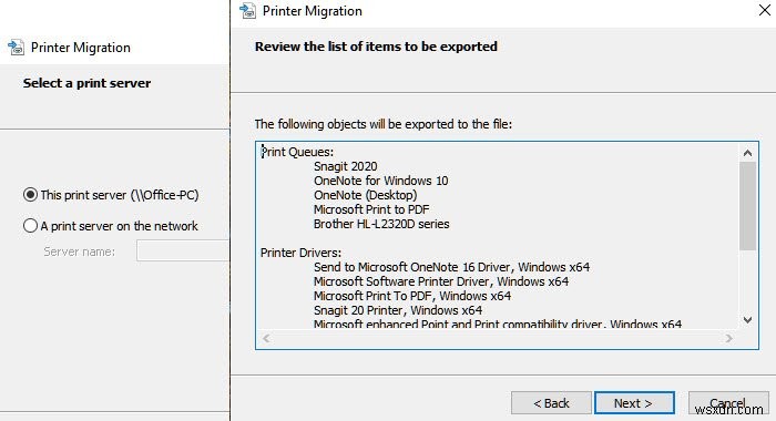 Windows 10のプリンター移行ツールでドライバーと印刷キューをバックアップする方法