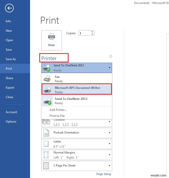Windows PCでMicrosoft XPSドキュメントライターを使って印刷する方法