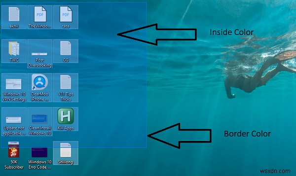 Windows 11/10で半透明の選択長方形(選択ボックス)の色を変更する方法