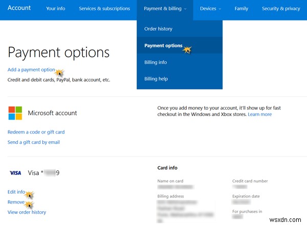 Windows 10のMicrosoft Storeでクレジットカードを追加・編集・削除する方法