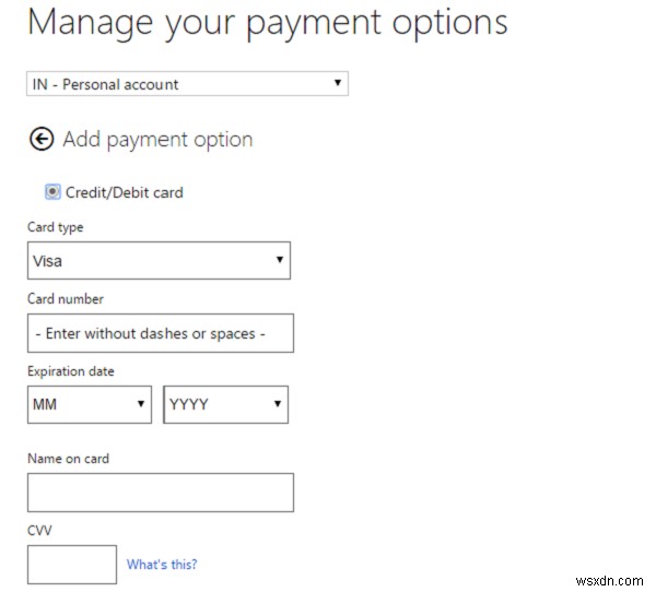 Windows 10のMicrosoft Storeでクレジットカードを追加・編集・削除する方法