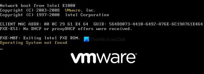 【解決】VMwareで「オペレーティングシステムが見つかりません」ブートエラーが出たときの対処法