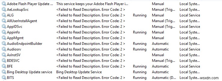 【解決法】Windows 11/10で「説明の読み取りに失敗しました。エラーコード2」と表示されるバックグラウンドサービスのエラーを直す方法
