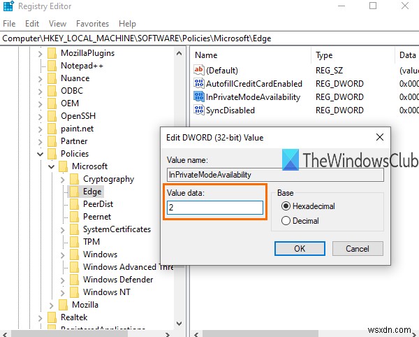 Microsoft Edgeを常にInPrivateモードで起動する方法|レジストリ編集による設定手順