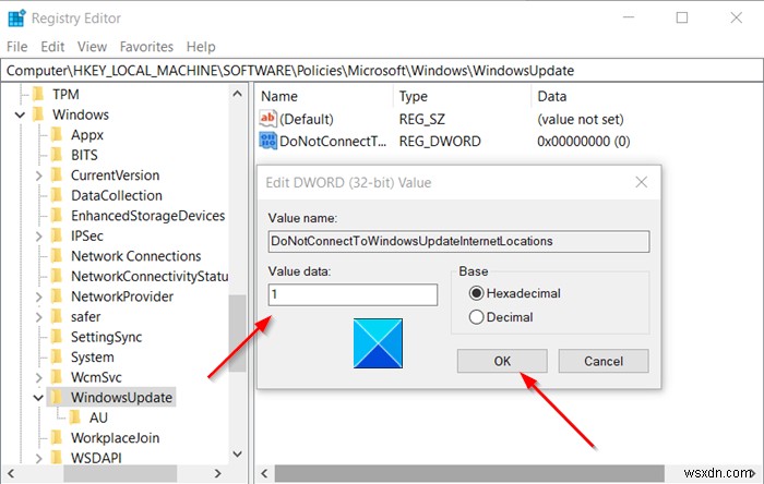 Windows 10がWindows Updateのインターネット上の場所へ接続しないようにする方法