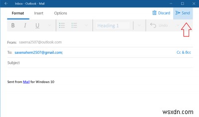 Windows 11/10の付箋(Sticky Notes)でメールを送信する方法