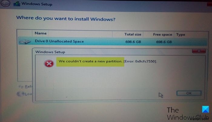Windowsインストール中に「新しいパーティションを作成できませんでした」エラーが出たときの対処法