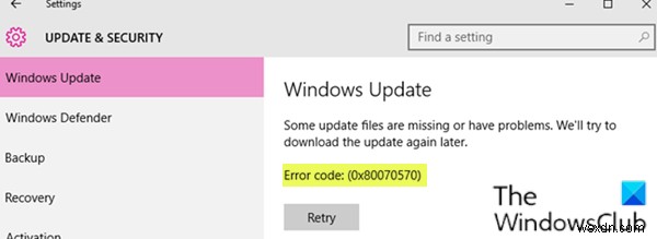 Windows Updateエラー0x80070570「一部の更新ファイルが見つからないか、問題があります」の対処法