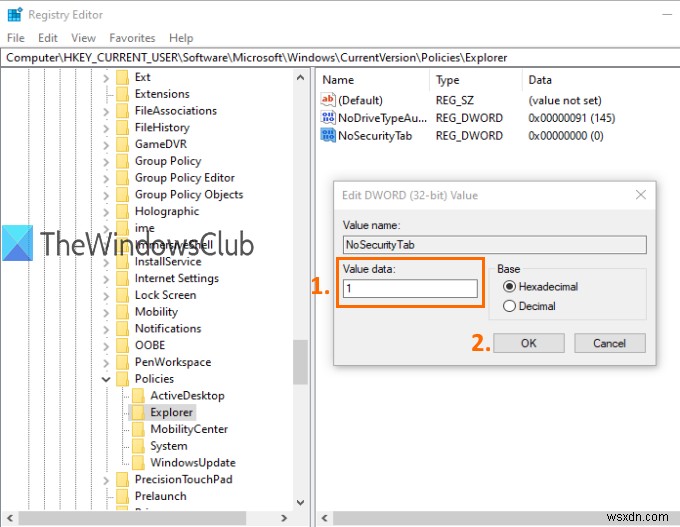Windows 10のエクスプローラーで「セキュリティ」タブを追加・削除する2つの方法
