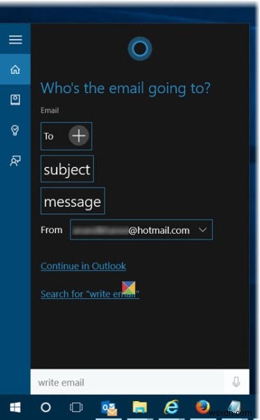 Windows 11/10のCortana音声コマンドでメールを作成・送信する方法