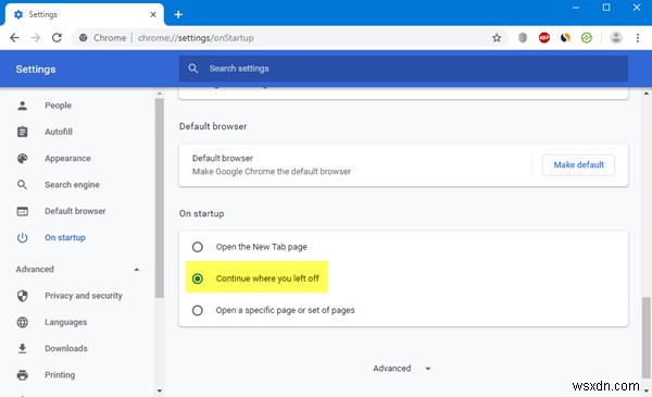 Windows 11/10のChrome・Edgeで「前回終了時のページを開く」が動作しないときの対処法