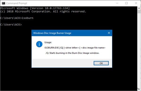 Windows 10でコマンドプロンプトを使ってISOファイルを書き込む方法