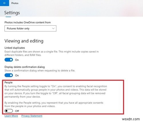 Windows 10のフォトアプリで顔検出・認識機能を無効にする方法