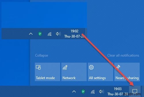 Windows 10でアクションセンターが消えた・表示されないときの対処法